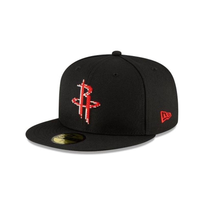 Sapca New Era Houston Rockets NBA Pixel 59FIFTY Fitted - Negrii